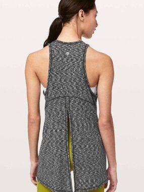 Lululemon Goal Up Tank Spaced Out Space Dye Black White Size 10/12 EUC